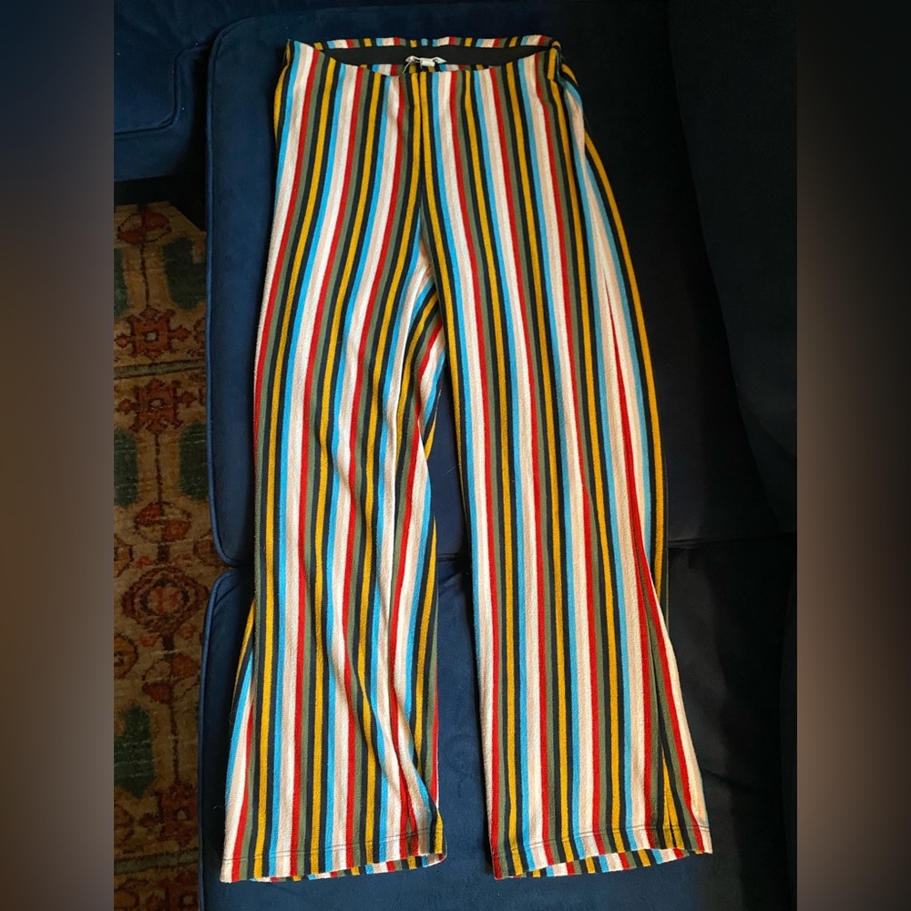 Rainbow Striped Flare Pants